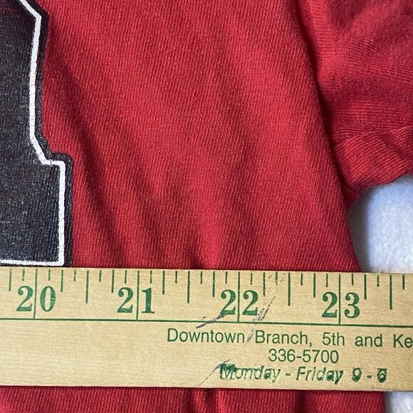 VTG Scarface Get Every Dollar Dream USA T Shirt 2XL Red Tony Montana Flawed - Picture 5 of 7